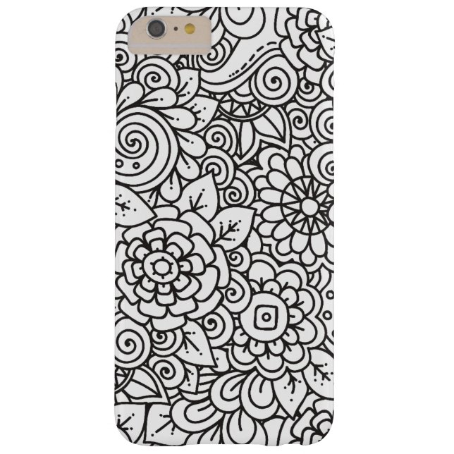 Funda De Case-Mate Para iPhone Doodle retro floral (Reverso)