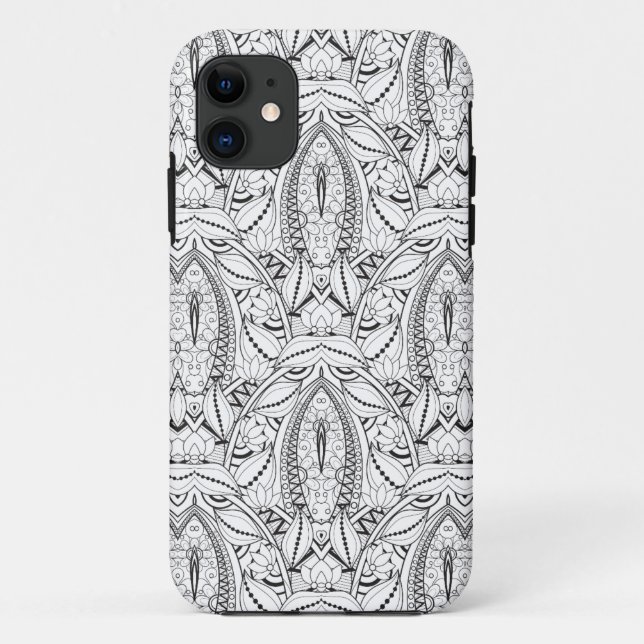 Funda De Case-Mate Para iPhone Doodle tribal abstracto (Reverso)