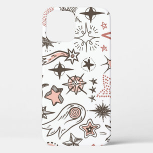 Funda Para iPhone 12 Doodles cósmicos: estrellas y cometas