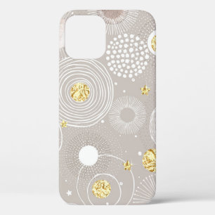 Funda Para iPhone 12 Doodles de navidades: fondo de Relieve metalizado
