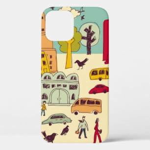 Funda Para iPhone 12 Doodles parque urbano paisaje camina ciudad li
