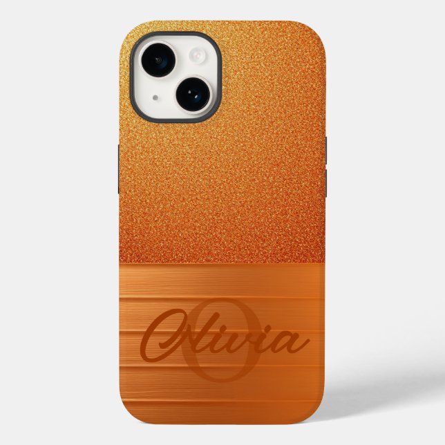 Funda De Case-Mate Para iPhone Dorado Naranja (Reverso )