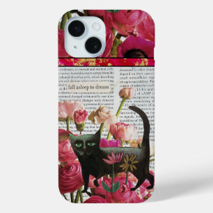 Funda Para iPhone 15 Dormir para soñar con flores rosadas calientes de 