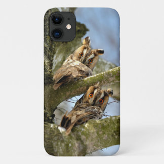 Funda Para iPhone 11 Dos búhos en el bosque, pájaros, vida silvestre Ca