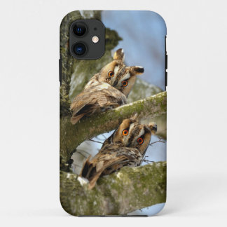 Funda Para iPhone 11 Dos búhos en el bosque, pájaros, vida silvestre Ca