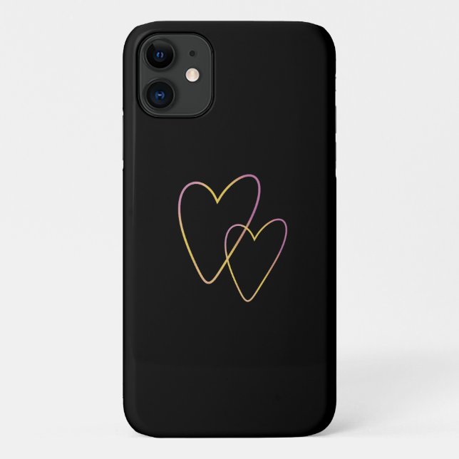 Funda De Case-Mate Para iPhone Dos corazones (Reverso)