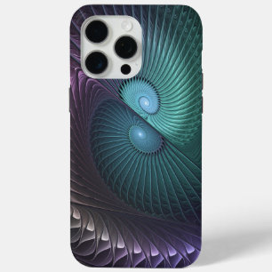 Funda Para iPhone 15 Pro Max Dos espirales colorido arte fractal abstracto mode