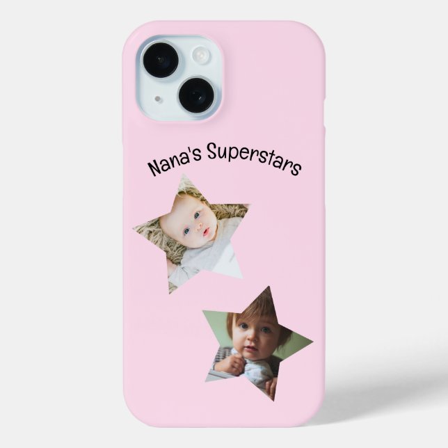 Funda De Case-Mate Para iPhone Dos fotos personalizadas de las superestrellas de  (Reverso )