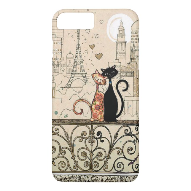 Funda De Case-Mate Para iPhone Dos gatos enamorados (Reverso)