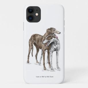 Funda Para iPhone 11 Dos Greyhound Friends Dog Art