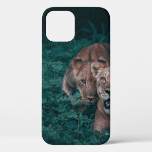 FUNDA PARA iPhone 12 DOS LONES EN PLANTAS VERDES