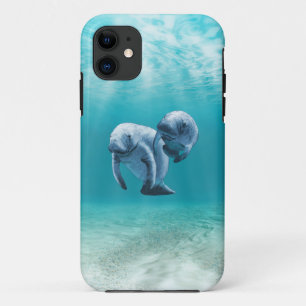 Funda Para iPhone 11 Dos Manatees que nadan