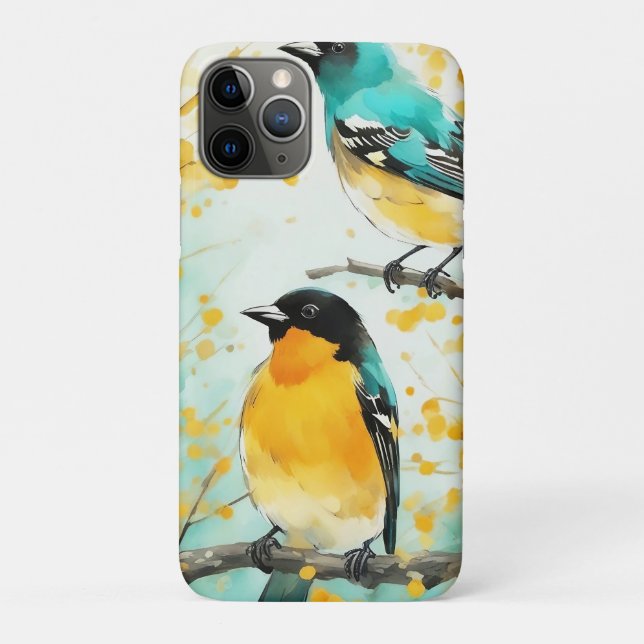 Funda De Case-Mate Para iPhone Dos pájaros sentados en la rama del árbol (Reverso)