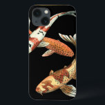 Funda Para iPhone 13 Dos peces de colores japoneses Koi sobre fondo neg<br><div class="desc">Esta imagen representa a dos naranjas de colores vivos Koi Goldfish sobre un fondo negro elegante. Esta fina estampada contemporánea de arte con detalles tradicionales japoneses y orientales añadirá carácter a cualquier producto de Zazzle.</div>