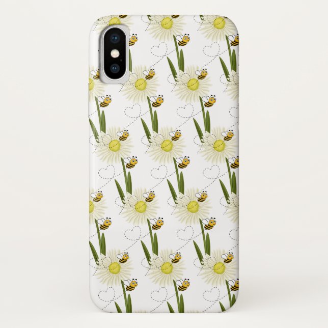 Funda De Case-Mate Para iPhone Dos pequeñas y lindas abejas (Reverso)