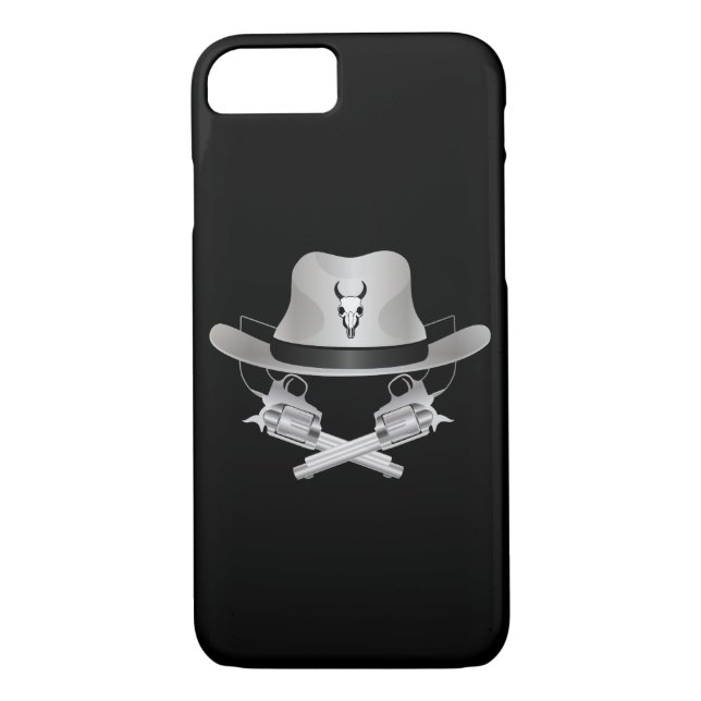 Funda De Case-Mate Para iPhone Dos pistolas cruzadas y gorra (Reverso)