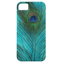 Funda Para iPhone 11 Dos plumas del pavo real de la aguamarina
