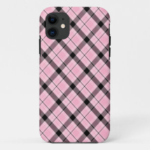 Funda Para iPhone 11 DOS rosado de la tela escocesa