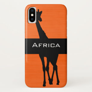 Funda Para iPhone XS Dos tonos, Naranja y negro, jirafa