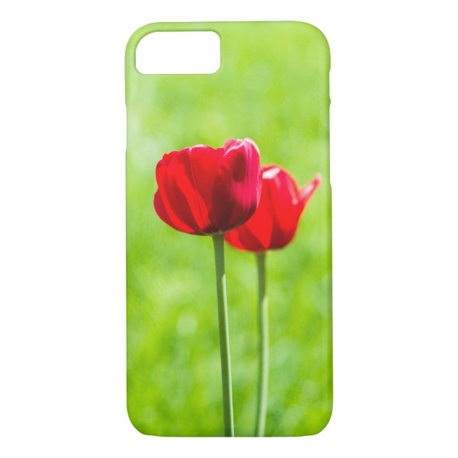 Funda De Case-Mate Para iPhone Dos tulipanes rojos (Reverso)