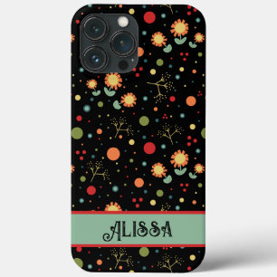 Funda Para iPhone 13 Pro Max Dosis y flor Sprigs Inespiritividad Retro Moderno