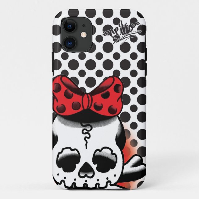 Funda De Case-Mate Para iPhone Dot Dokuro-Chan White (Reverso)