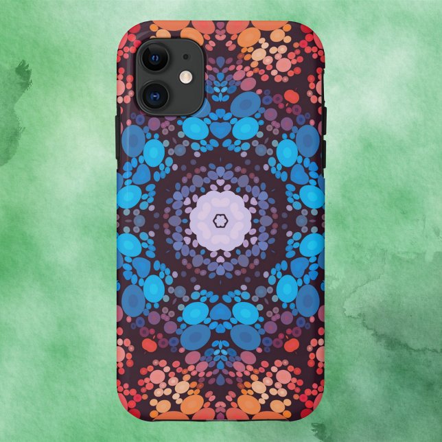 Funda De Case-Mate Para iPhone Dot Mandala Azul rojo y Naranja (Subido por el creador)