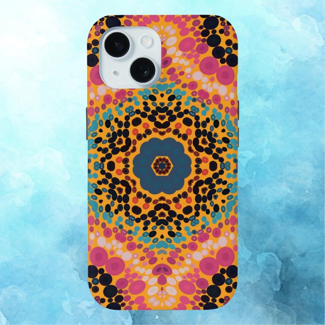 Funda De Case-Mate Para iPhone Dot Mandala Azul rosa Negro y Amarillo (Subido por el creador)