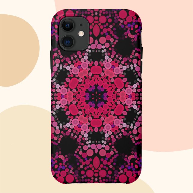 Funda De Case-Mate Para iPhone Dot Mandala Flor rosa y morado (Subido por el creador)