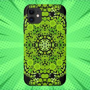 Funda Para iPhone 11 Dot Mandala Flor Verde