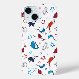 Funda Para iPhone 15 Dr. Seuss Un patrón de estrella de peces de dos