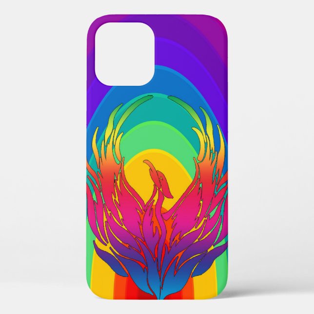 Funda De Case-Mate Para iPhone Dragón arcoiris (Reverso )
