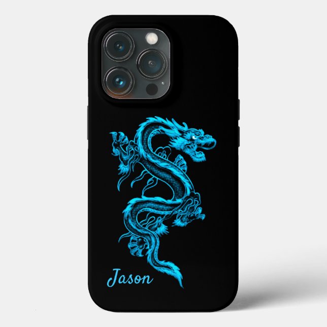 Funda De Case-Mate Para iPhone Dragón azul (Reverso )