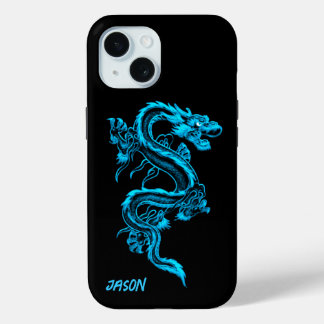 Funda Para iPhone 15 Dragón azul