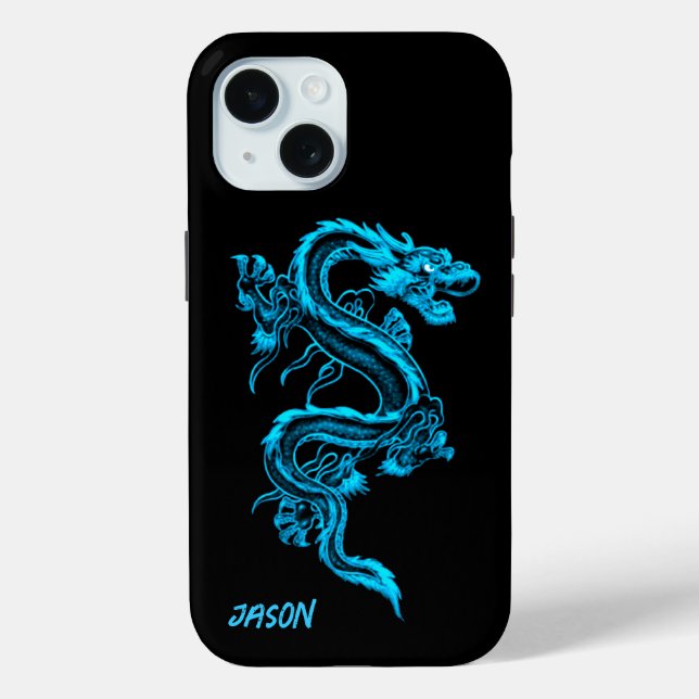 Funda De Case-Mate Para iPhone Dragón azul (Reverso )