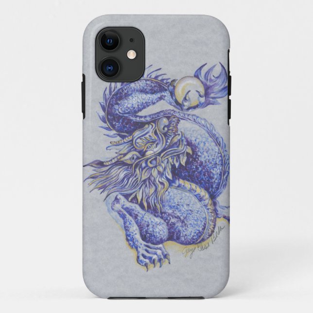 Funda De Case-Mate Para iPhone Dragón azul (Reverso)