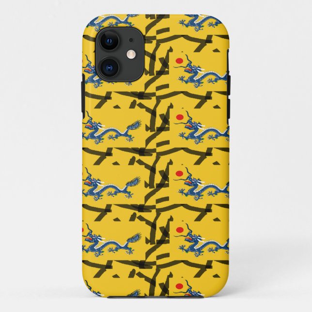 Funda De Case-Mate Para iPhone dragón azul amarillo (Reverso)