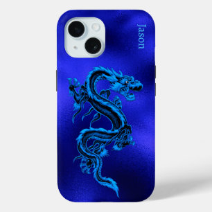 Funda Para iPhone 15 Dragón azul personalizado
