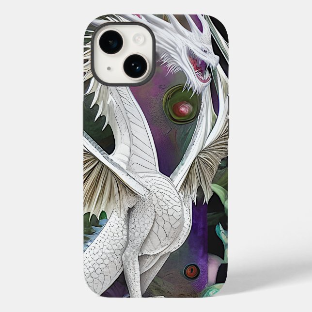 Funda De Case-Mate Para iPhone Dragón blanco (Reverso )