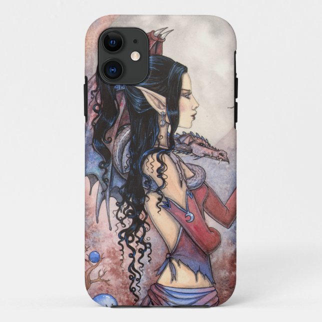 Funda De Case-Mate Para iPhone Dragon Chica Gothic Fantasy Art iPhone 5 Funda (Reverso)