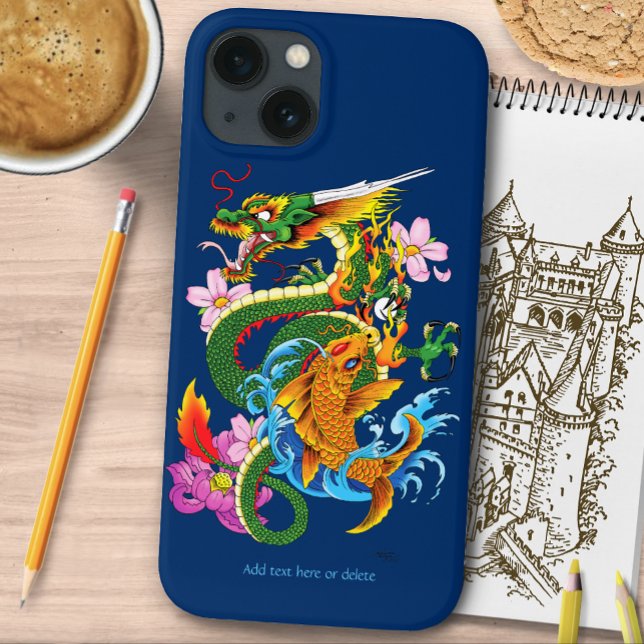 Funda De Case-Mate Para iPhone Dragón chino verde Koi (Subido por el creador)