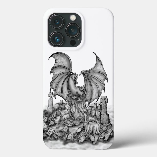 Funda De Case-Mate Para iPhone Dragón con zombi (Reverso )