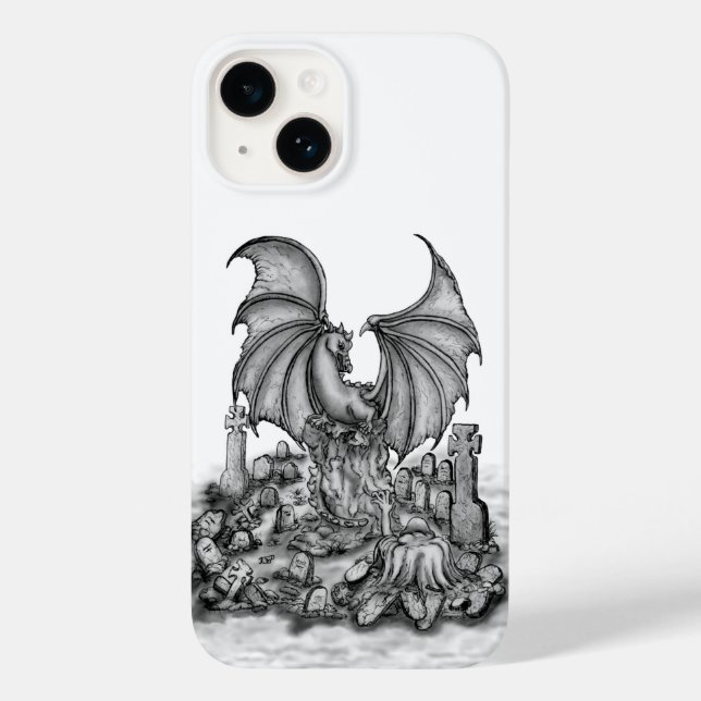 Funda De Case-Mate Para iPhone Dragón con zombi (Reverso )