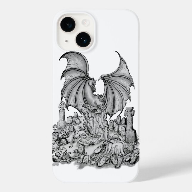 Funda De Case-Mate Para iPhone Dragón con zombi (Reverso )