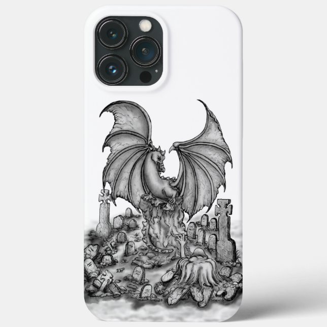 Funda De Case-Mate Para iPhone Dragón con zombi (Reverso )