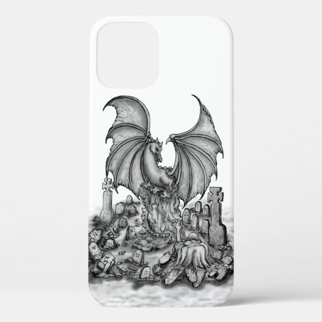Funda De Case-Mate Para iPhone Dragón con zombi (Reverso )
