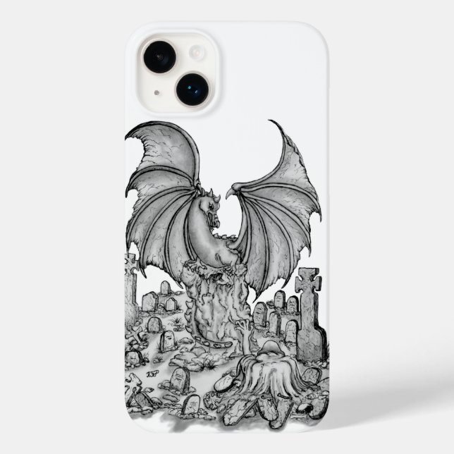 Funda De Case-Mate Para iPhone Dragón con zombi (Reverso )
