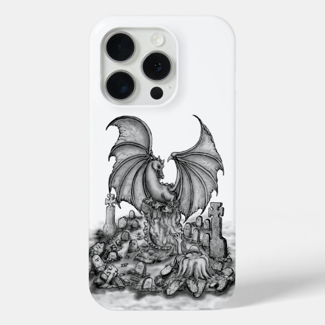 Funda De Case-Mate Para iPhone Dragón con zombi (Reverso )