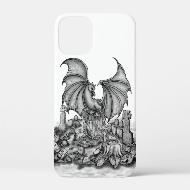 Funda De Case-Mate Para iPhone Dragón con zombi (Reverso )