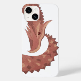 Funda Para iPhone 14 De Case-Mate Dragón de corazón marrón sobre blanco